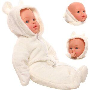 ❤️ 15 Inch Baby Girl Doll  Silicone with Cute Jumpsuit Realistic Dolls